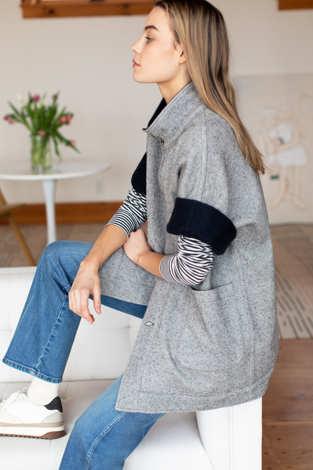 Reversible Topper - Black + Grey