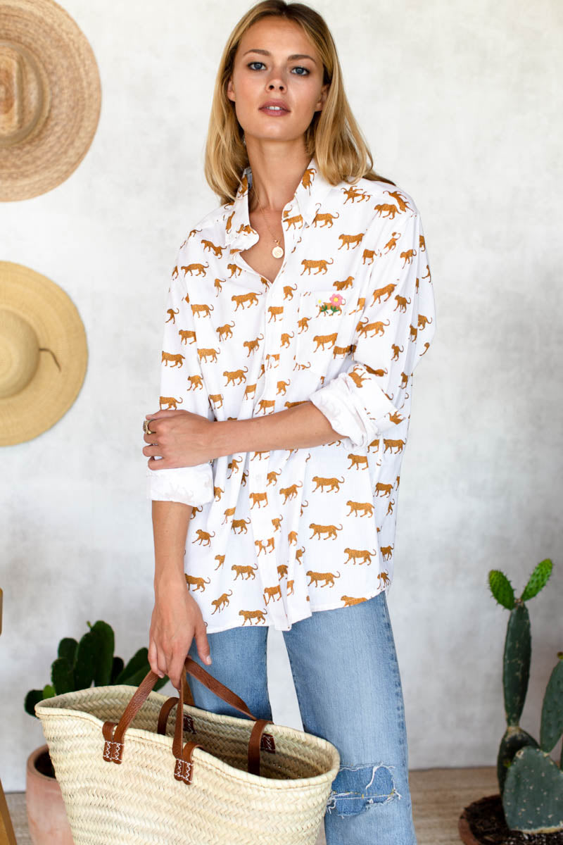 Ryan Shirt - Ivory Cheetah Organic