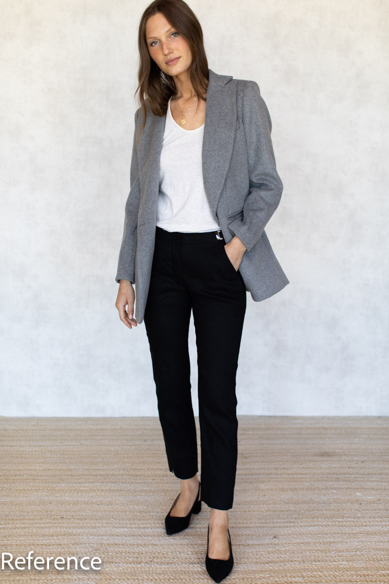 Pull Tab Ankle Pant - Black Linen