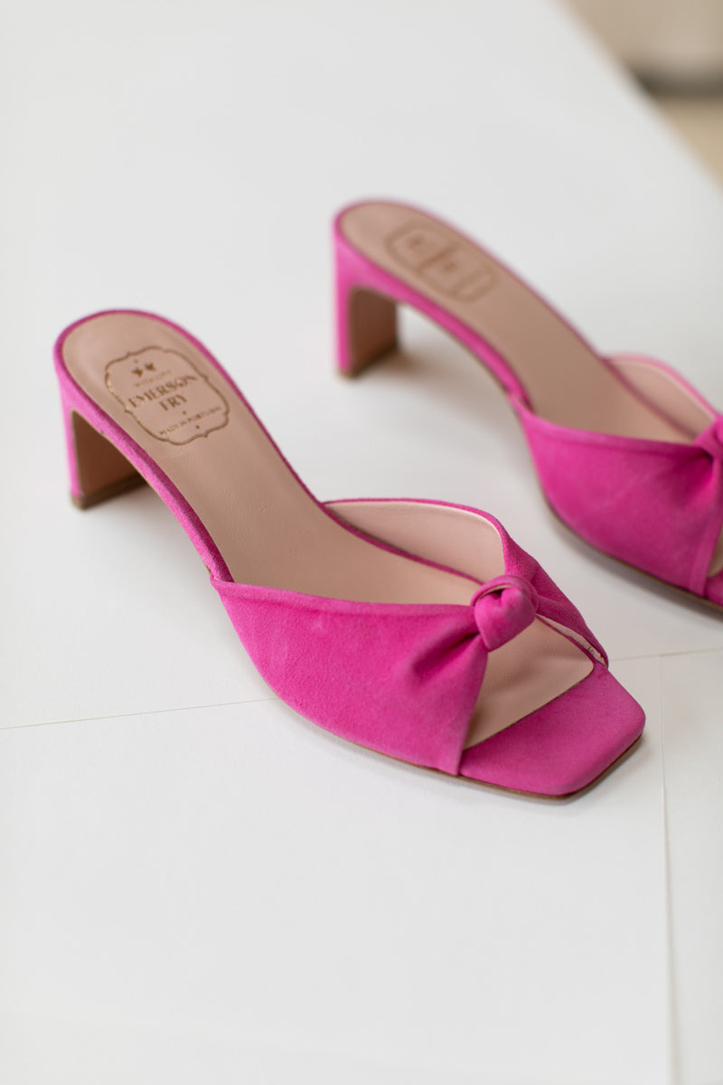 Knot Mule - Bonbon Suede