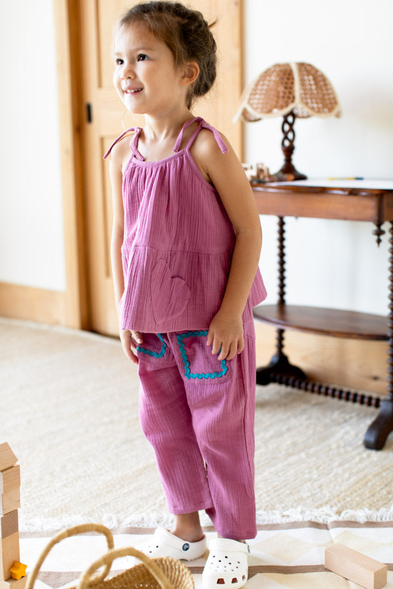 Little Fry Sunshine Pant - Bon Pink Organic