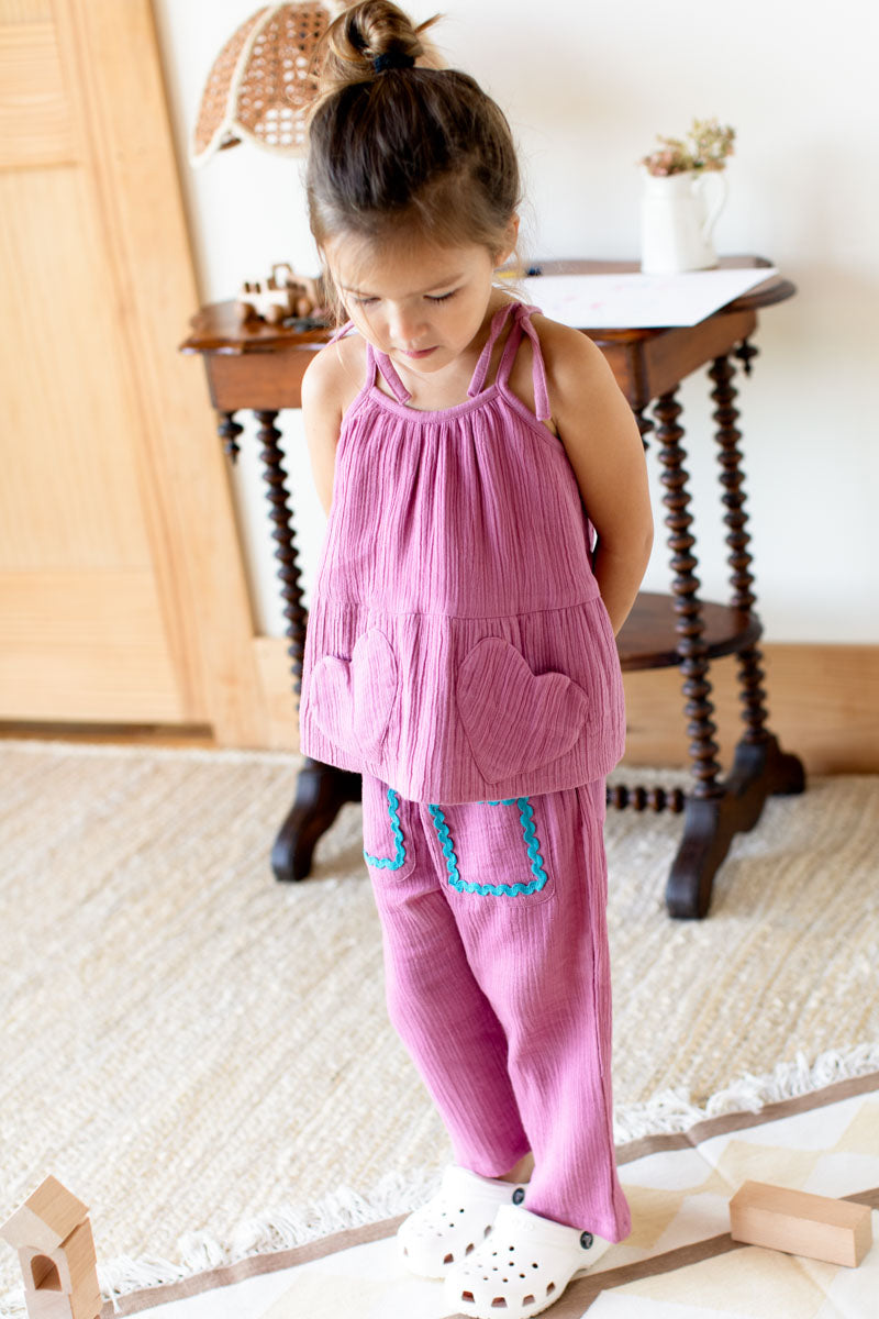 Little Fry Sunshine Pant - Bon Pink Organic