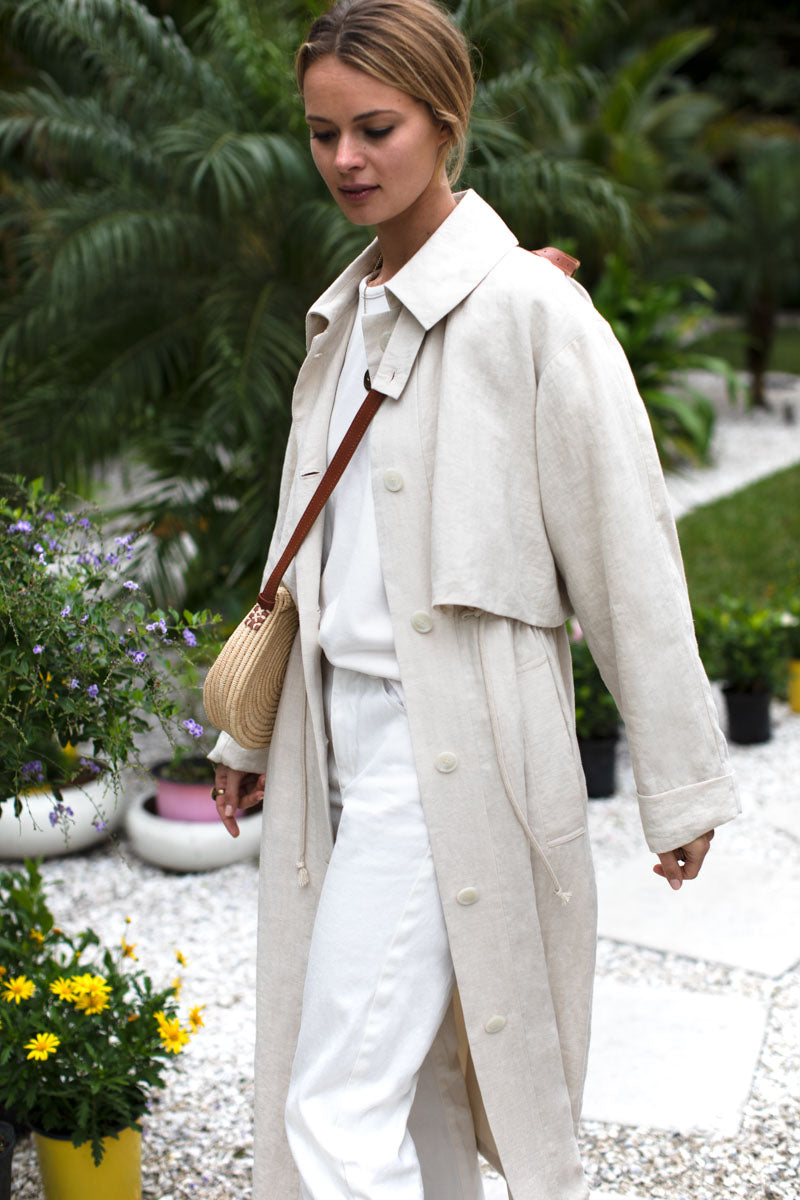 Layering Trench - Almond Linen