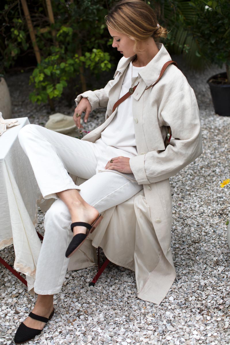 Layering Trench - Almond Linen