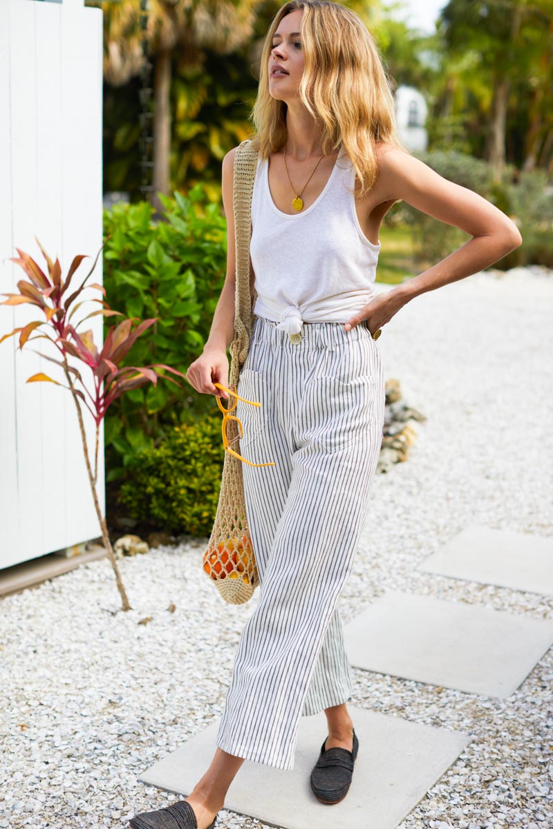 Babas Pant - Charcoal Stripe