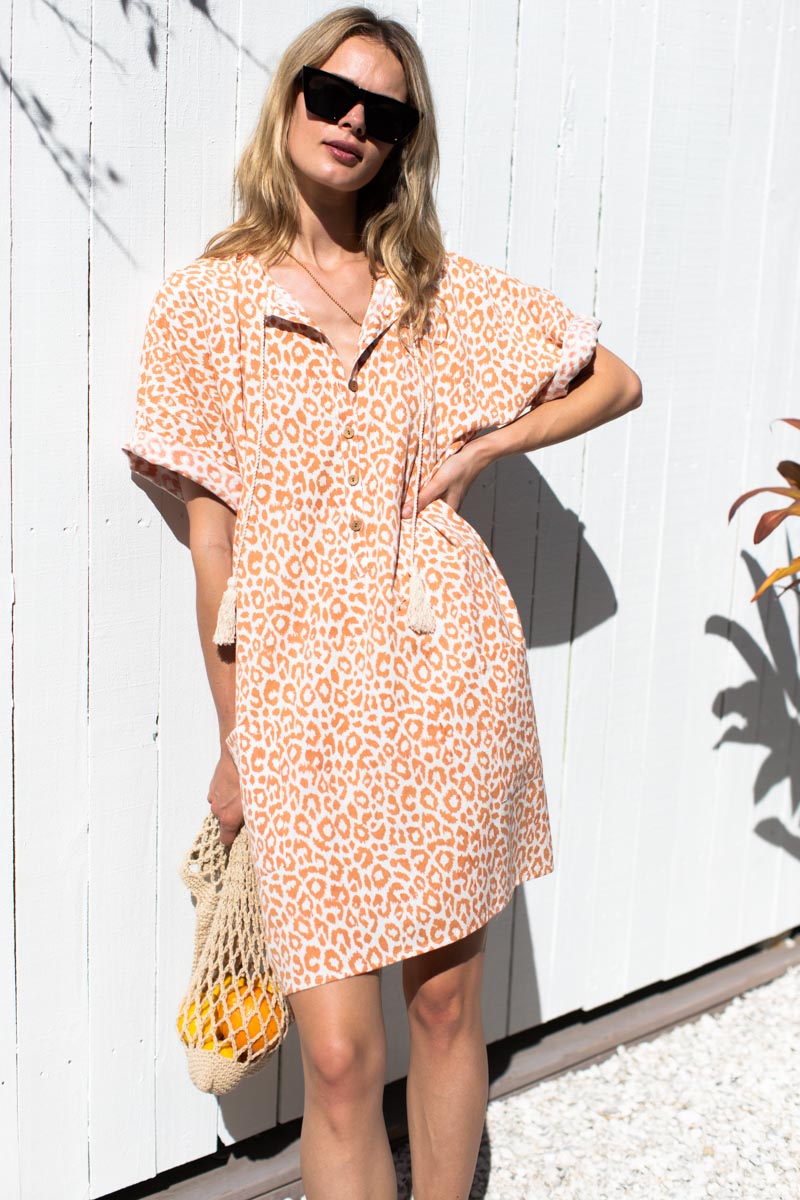 Baja Caftan - Sunbaked Leopard Organic