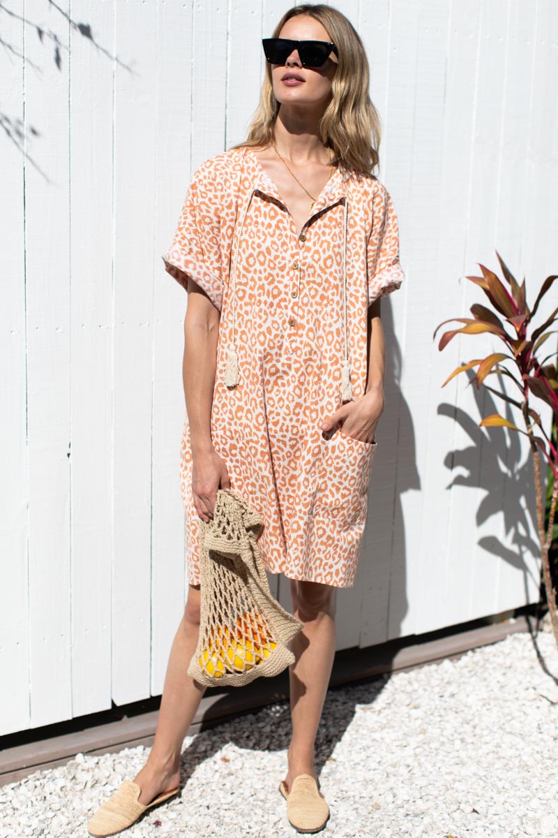 Baja Caftan - Sunbaked Leopard Organic