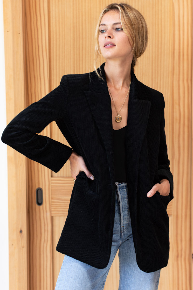 Dylan Jacket - Black Corduroy
