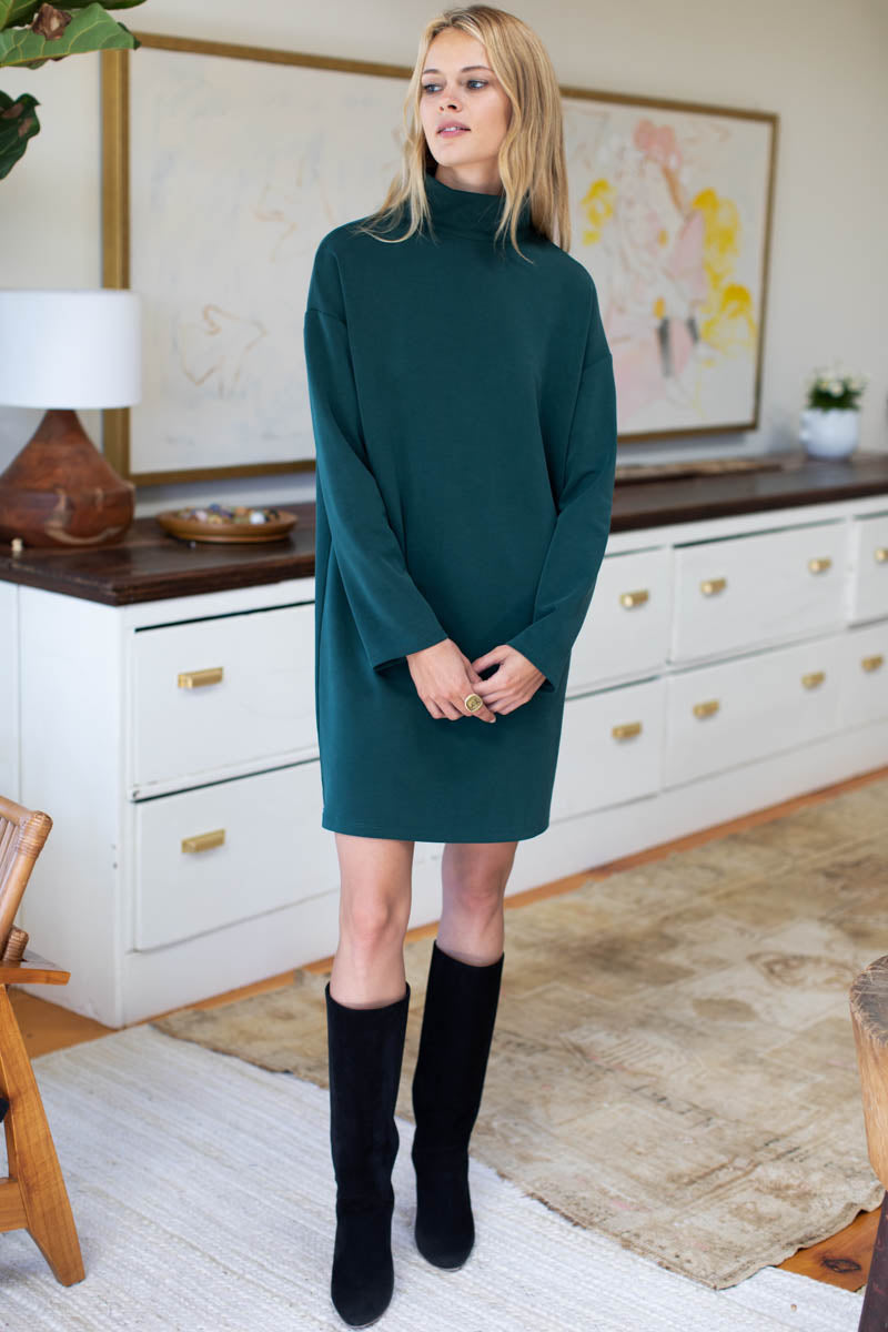 Edie Turtleneck Dress - Pine