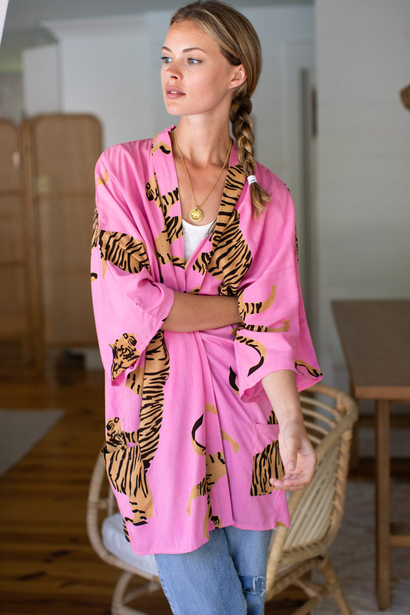 Fete Layering Top - Tigers Aurora Pink