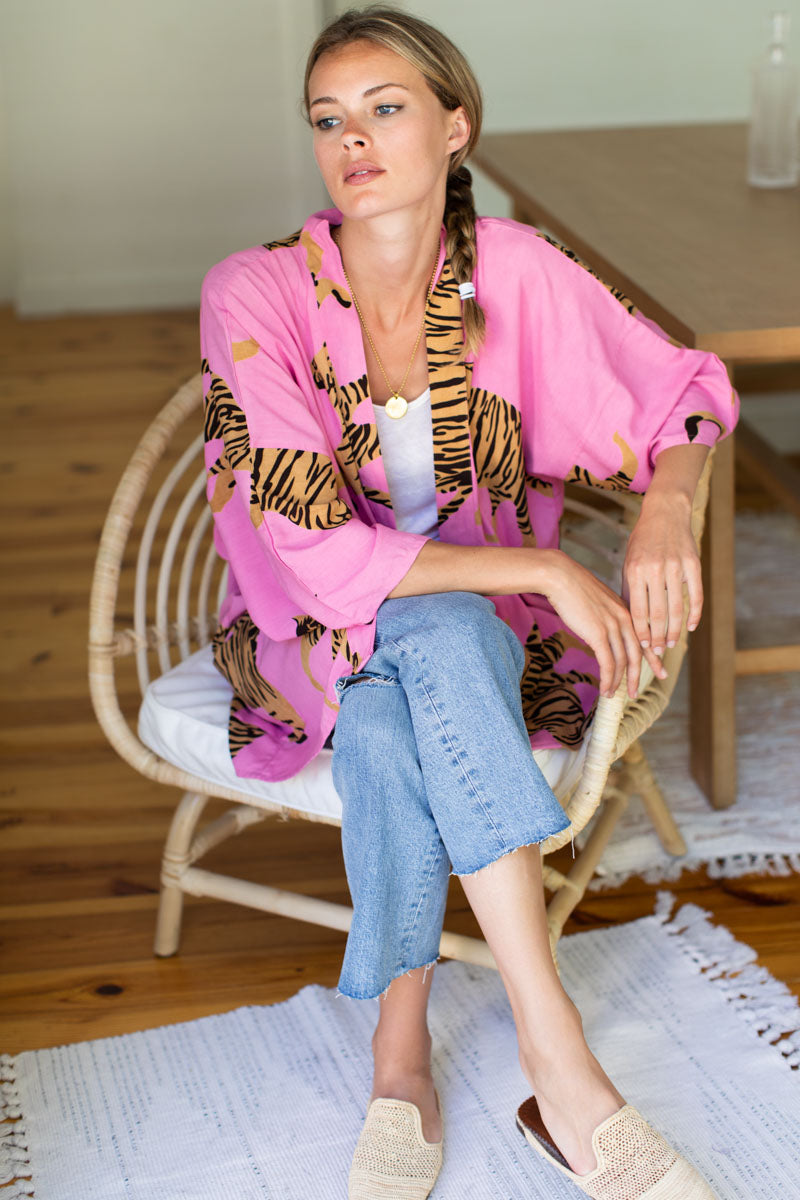 Fete Layering Top - Tigers Aurora Pink