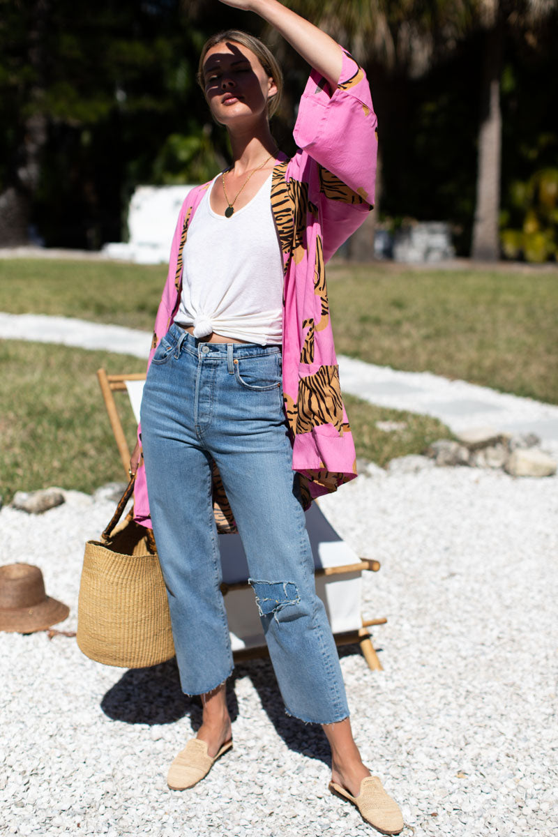 Fete Layering Top - Tigers Aurora Pink