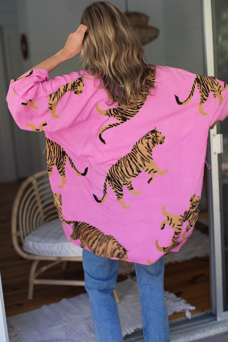 Fete Layering Top - Tigers Aurora Pink