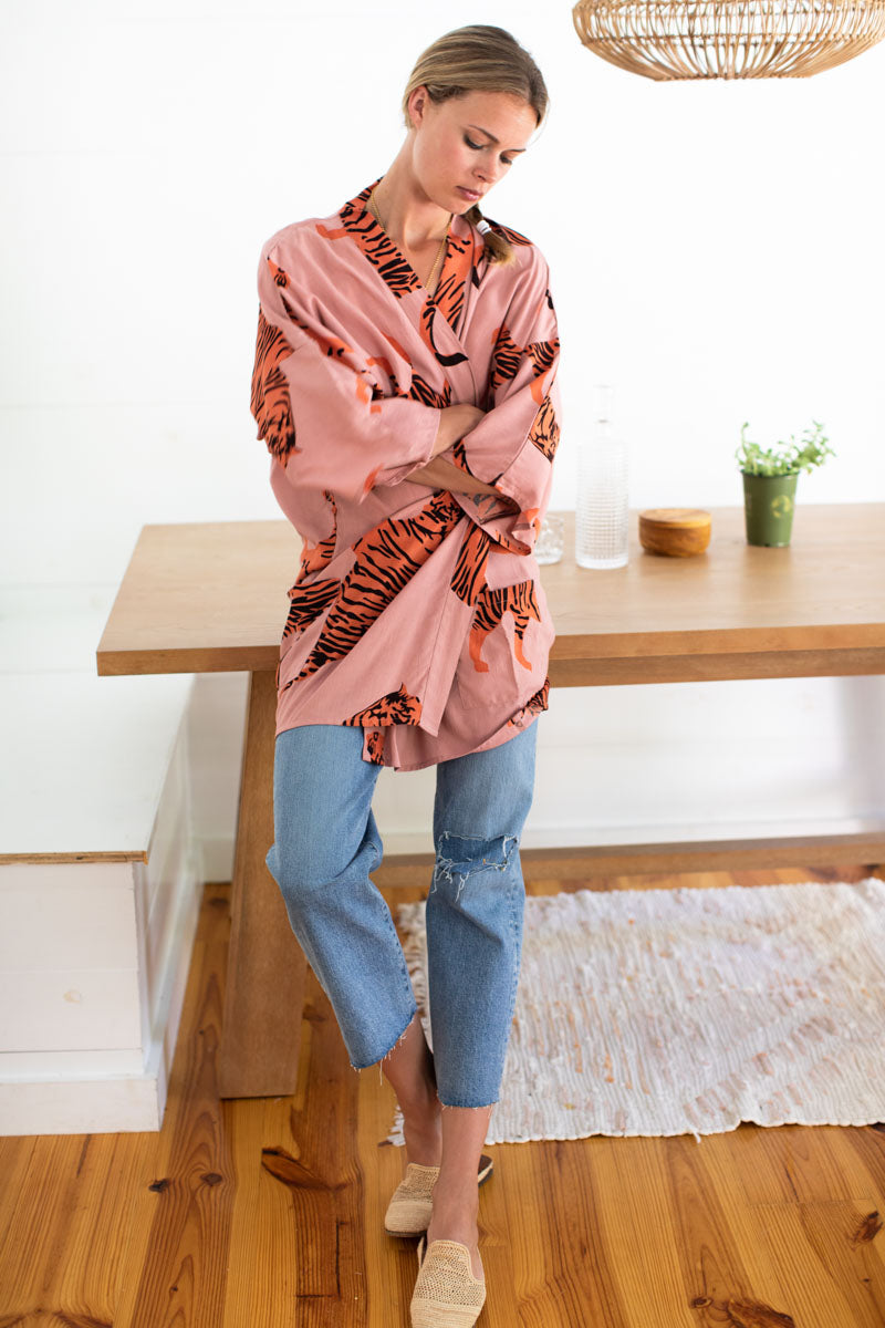 Fete Layering Top - Orange Tigers Rose Tan