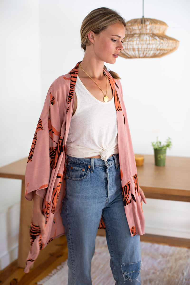 Fete Layering Top - Orange Tigers Rose Tan