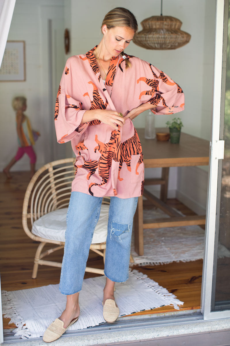 Fete Layering Top - Orange Tigers Rose Tan