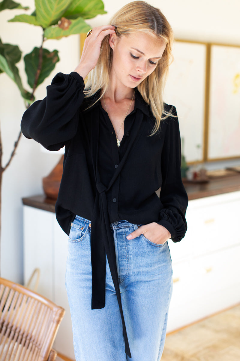 Frankie Blouse - Black Crepe