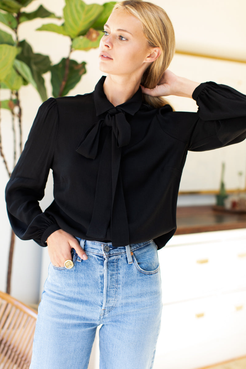 Frankie Blouse - Black Crepe