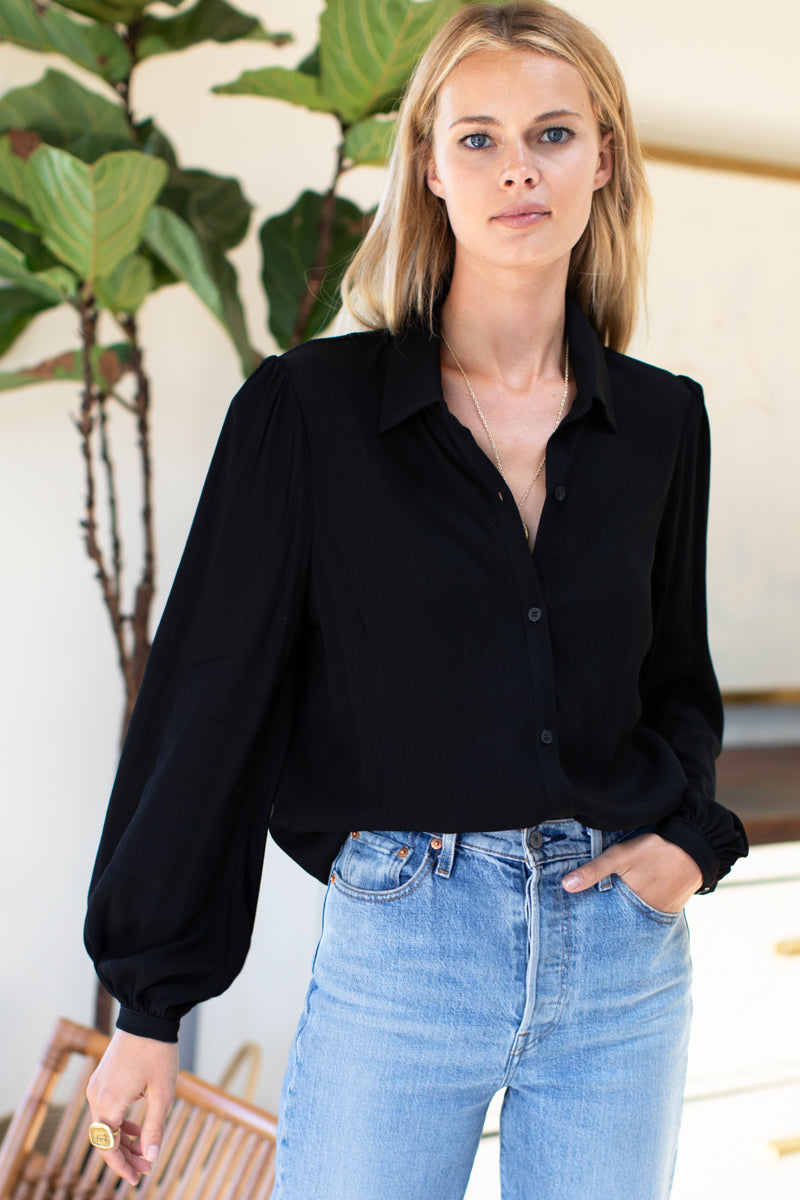 Frankie Blouse - Black Crepe