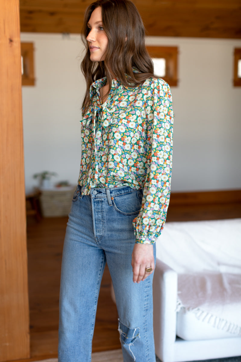 Frankie Blouse - Meadow Flower Print