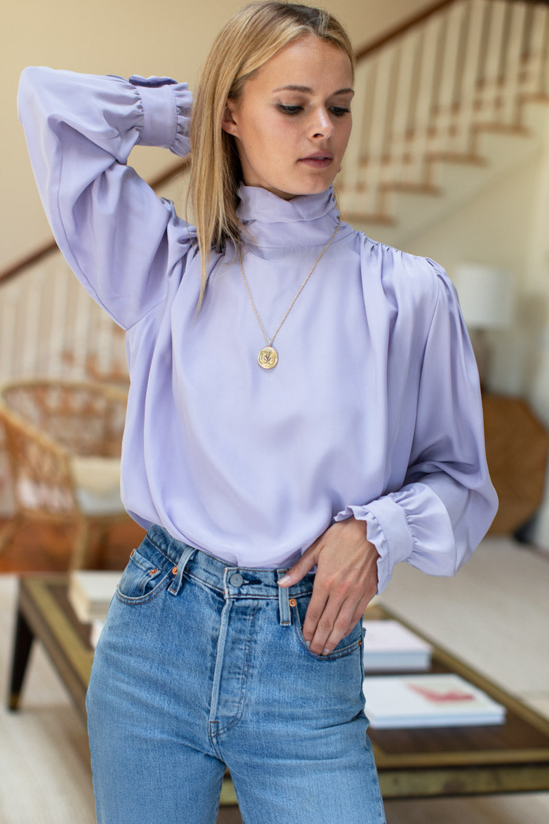 Frederique Blouse - Lilac Silk