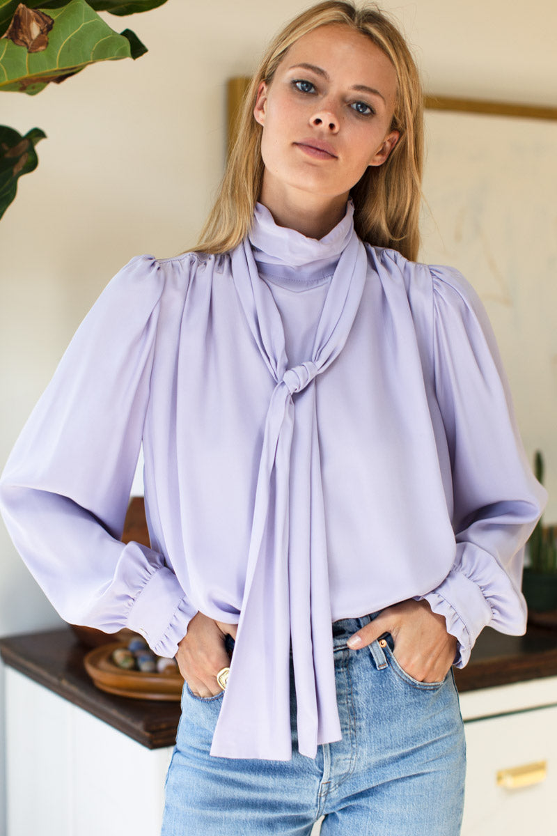 Frederique Blouse - Lilac Silk