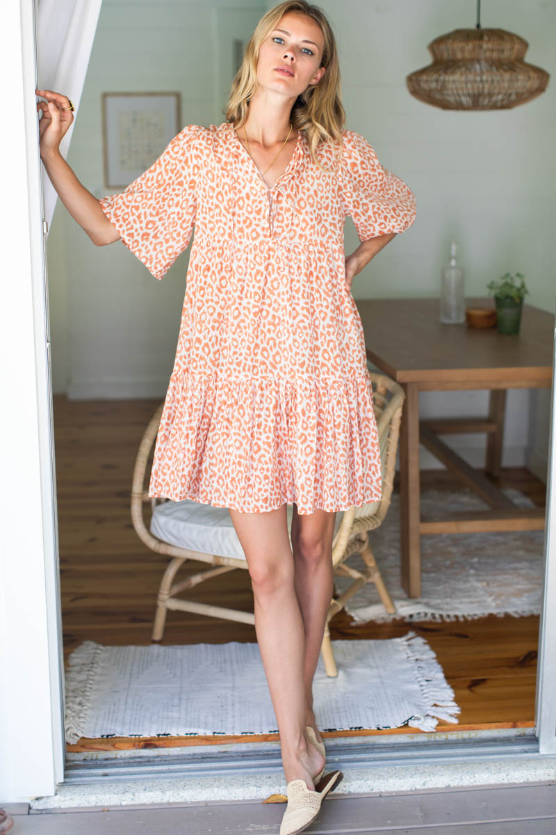 Isla Dress - Sunbaked Leopard Organic