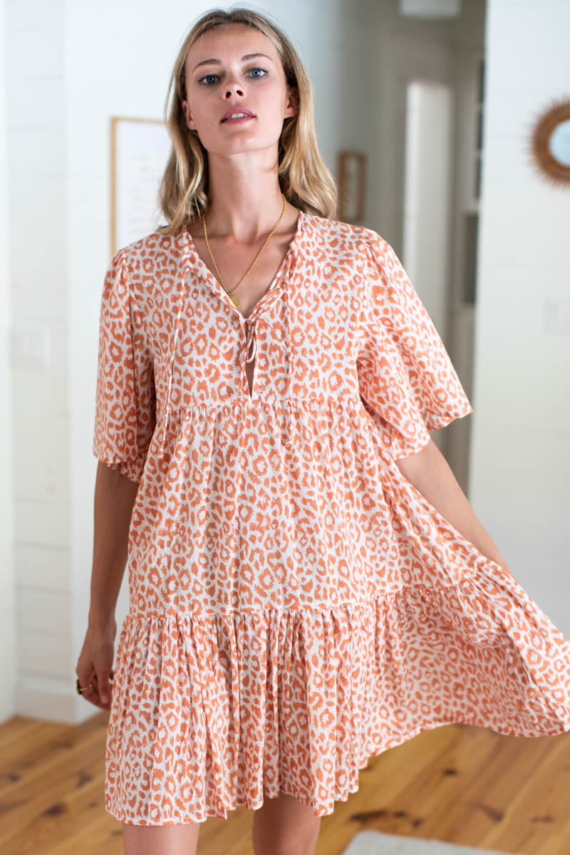 Isla Dress - Sunbaked Leopard Organic