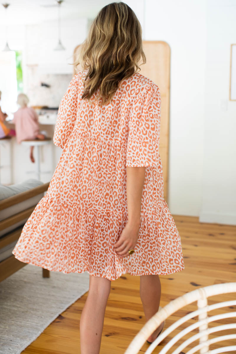 Isla Dress - Sunbaked Leopard Organic