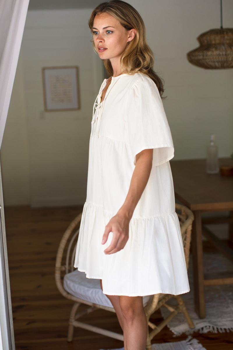 Isla Dress - Ivory Organic
