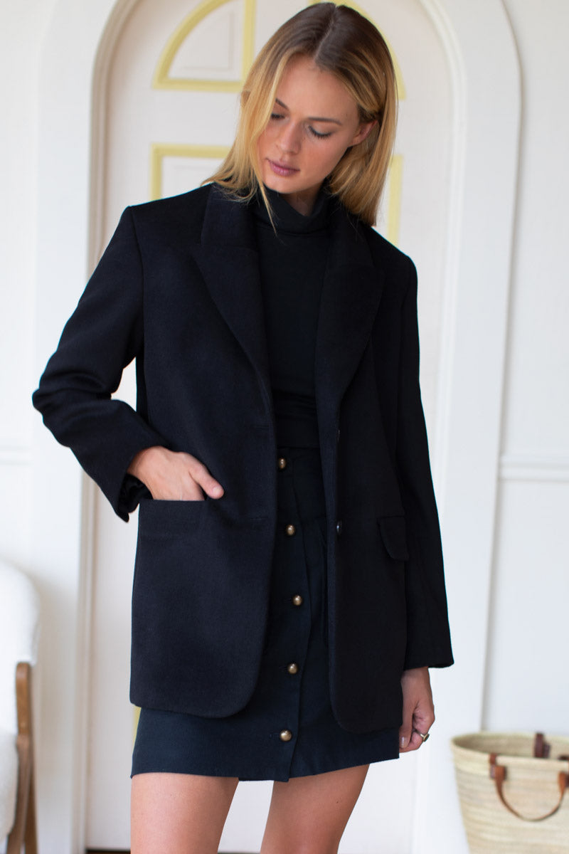 Jude Jacket - Black Wool Cashmere