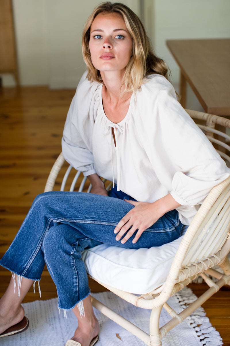 Lucy Blouse - Almond Linen
