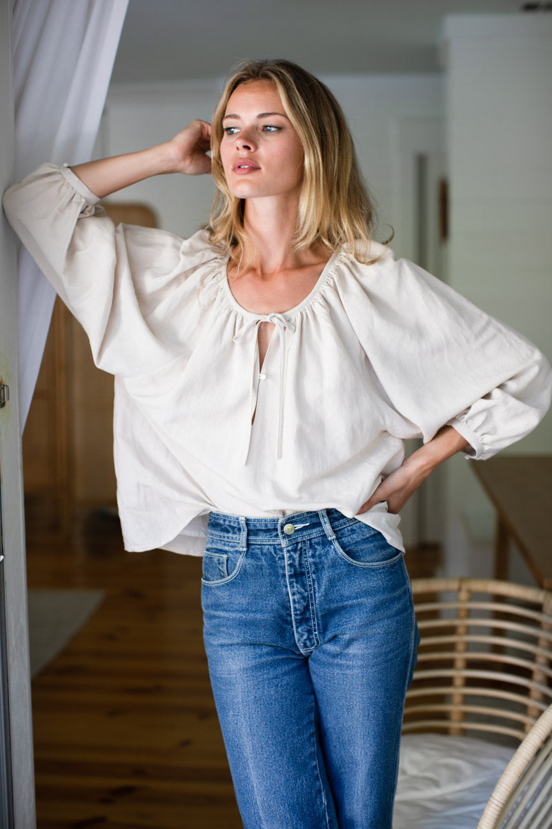 Lucy Blouse - Almond Linen
