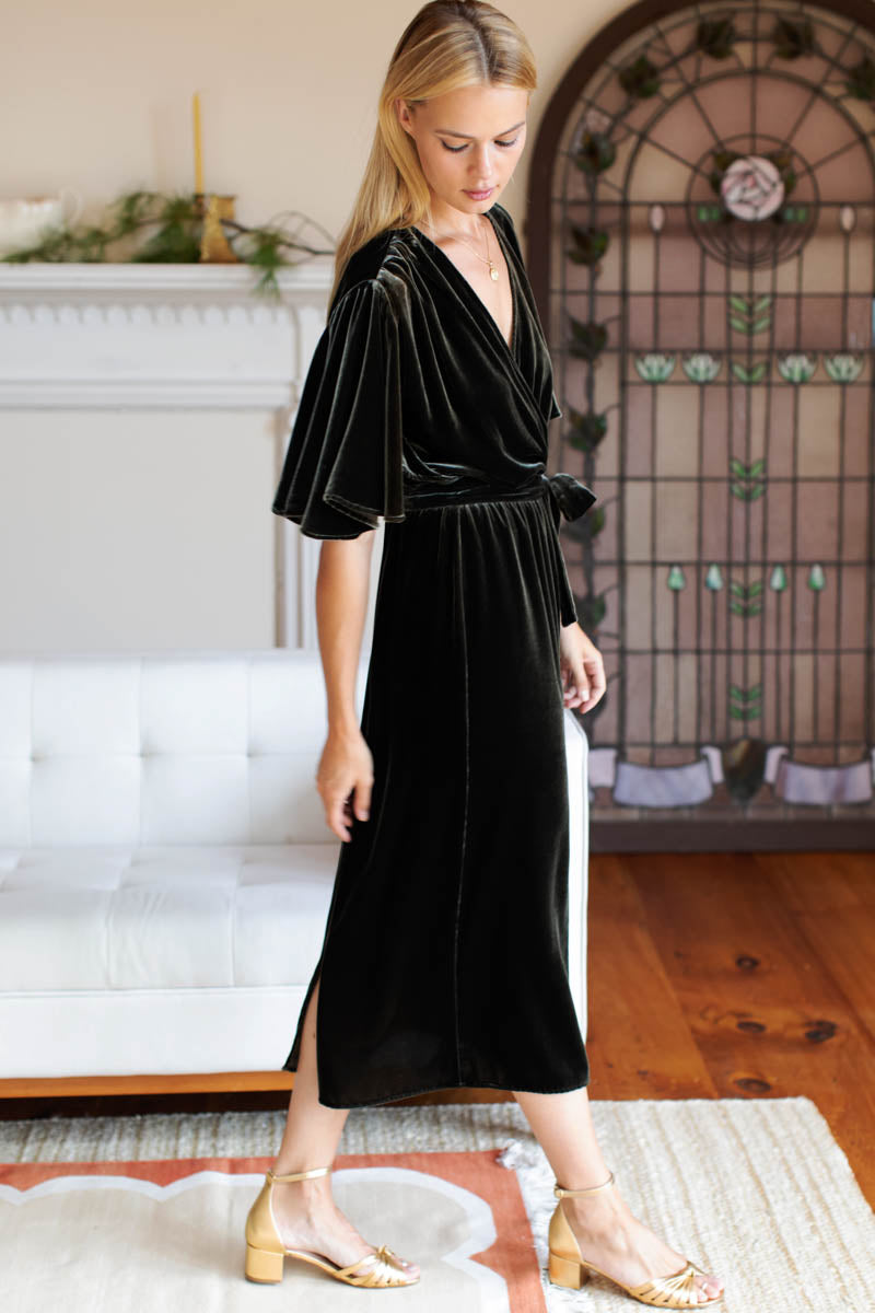 Lila Dress - Bark Silk Velvet
