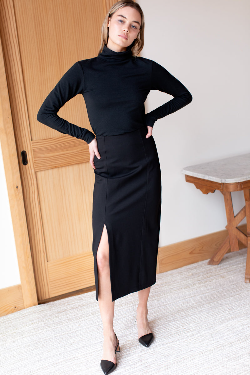 Pencil Skirt - Black Ponte