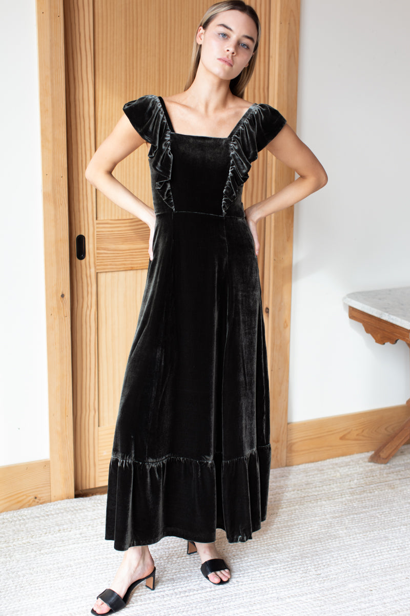 Sisters Dress - Bark Velvet