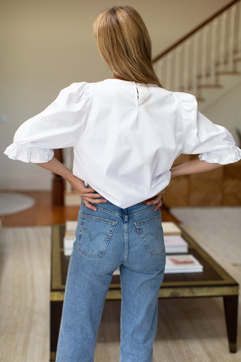Pearl Blouse - White Poplin