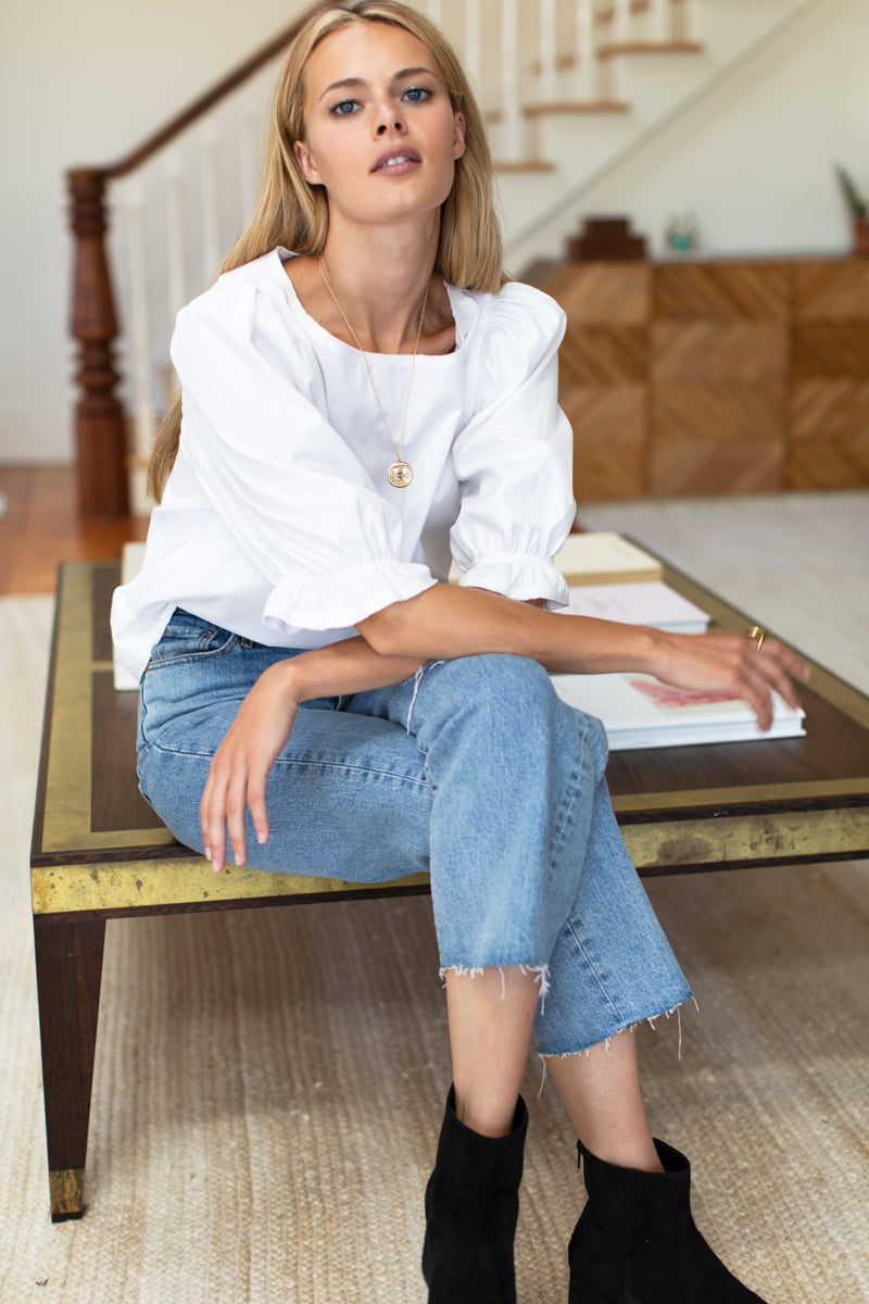 Pearl Blouse - White Poplin