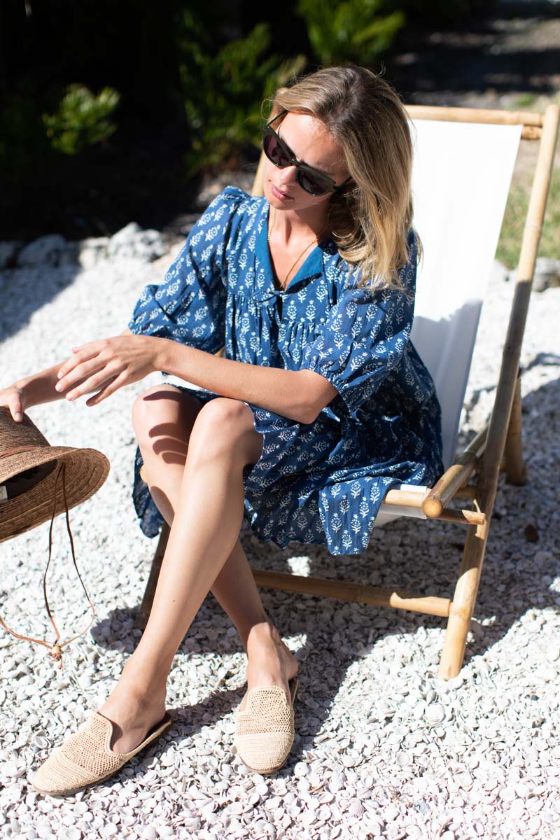 Puff Isla Dress - Marguerite Blue Organic