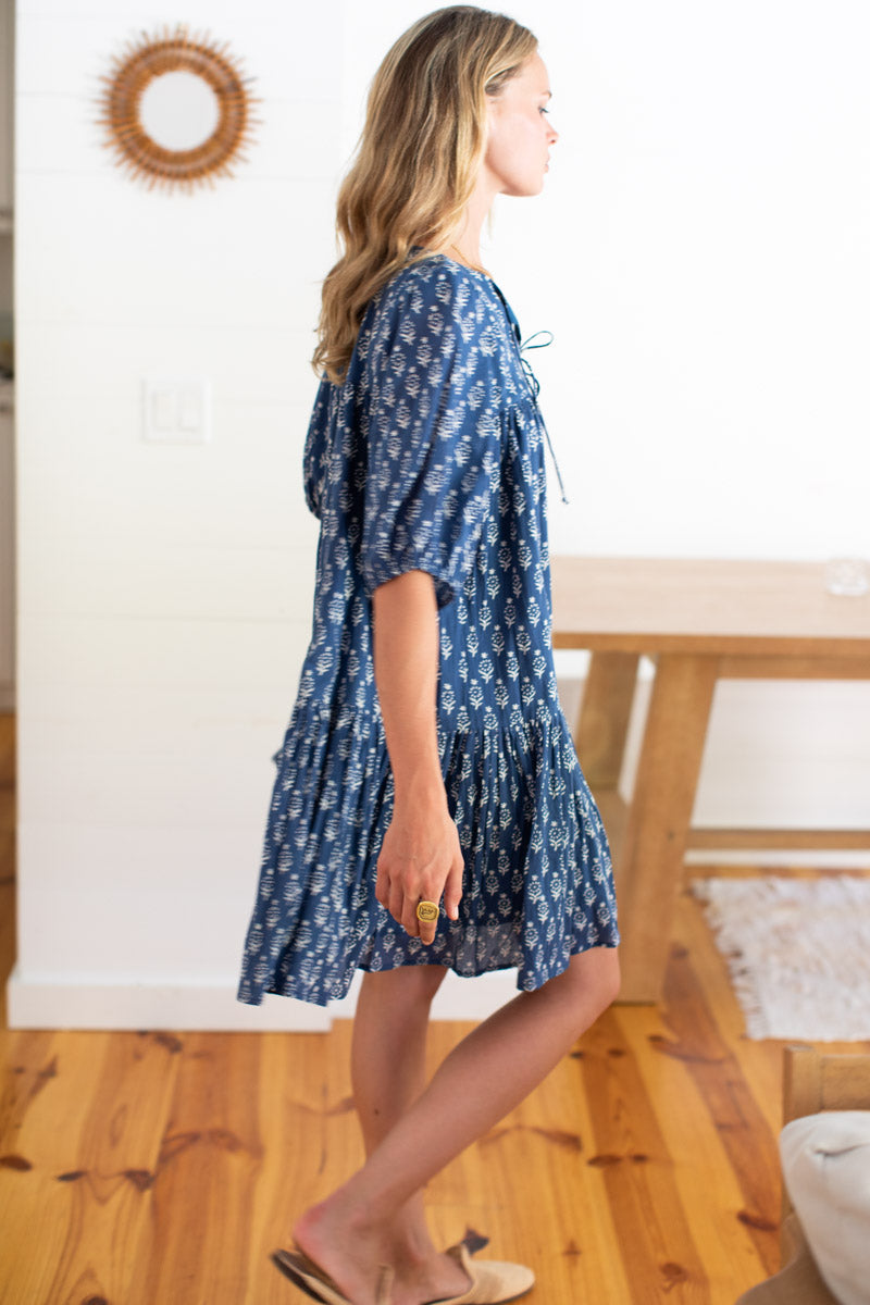 Puff Isla Dress - Marguerite Blue Organic