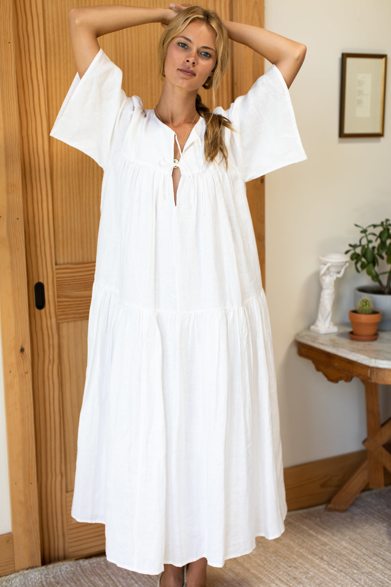 Isla Maxi Dress - Ivory Linen