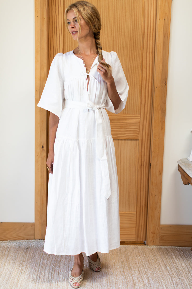 Isla Maxi Dress - Ivory Linen