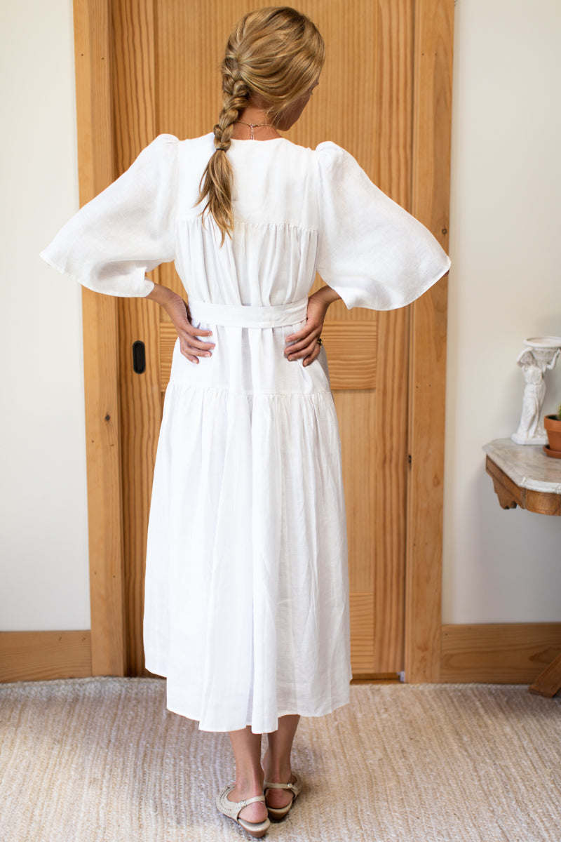 Isla Maxi Dress - Ivory Linen