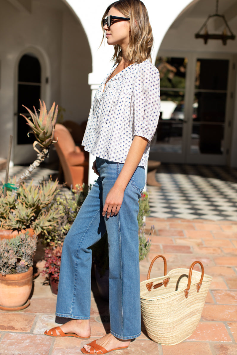 Puff Isla Top - Signet Indigo Organic