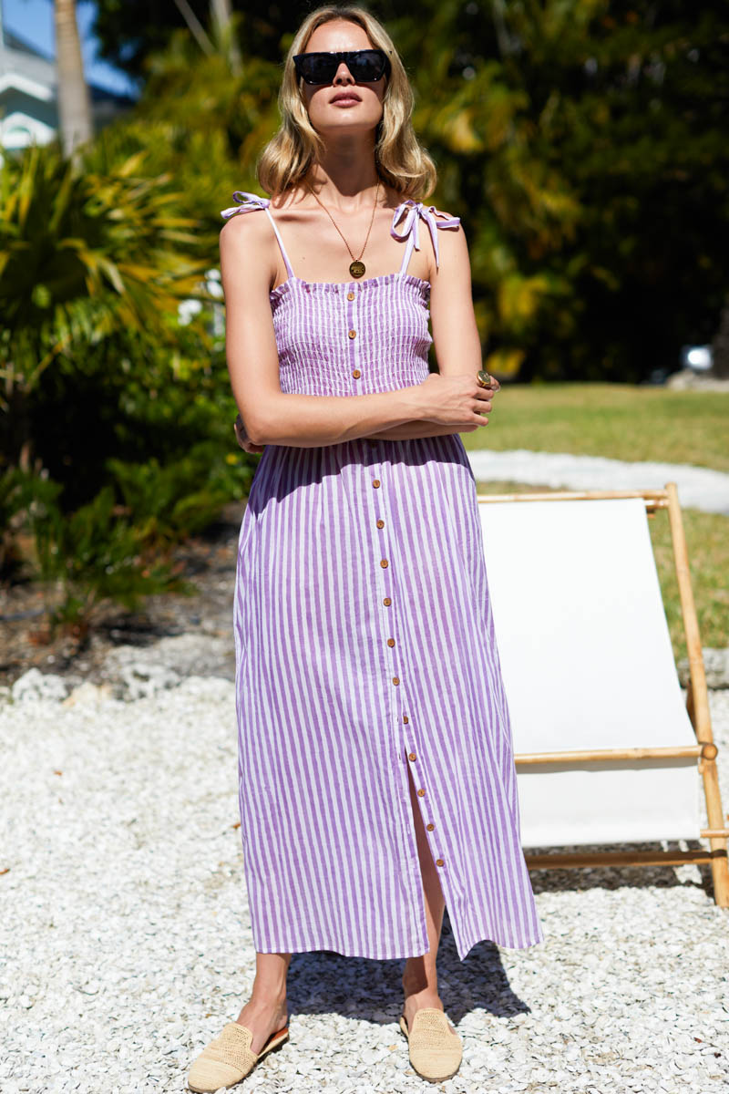 Santiago Sundress - Lavendula Stripe Organic