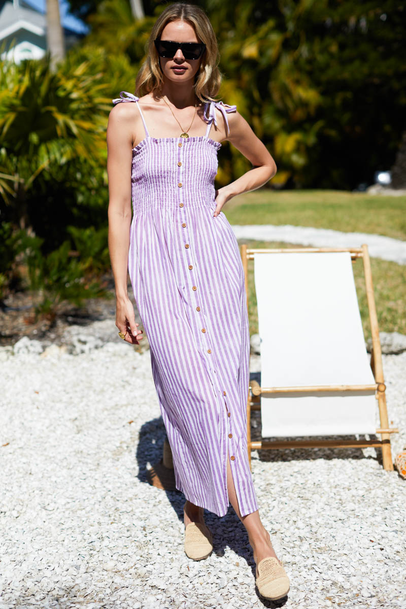 Santiago Sundress - Lavendula Stripe Organic