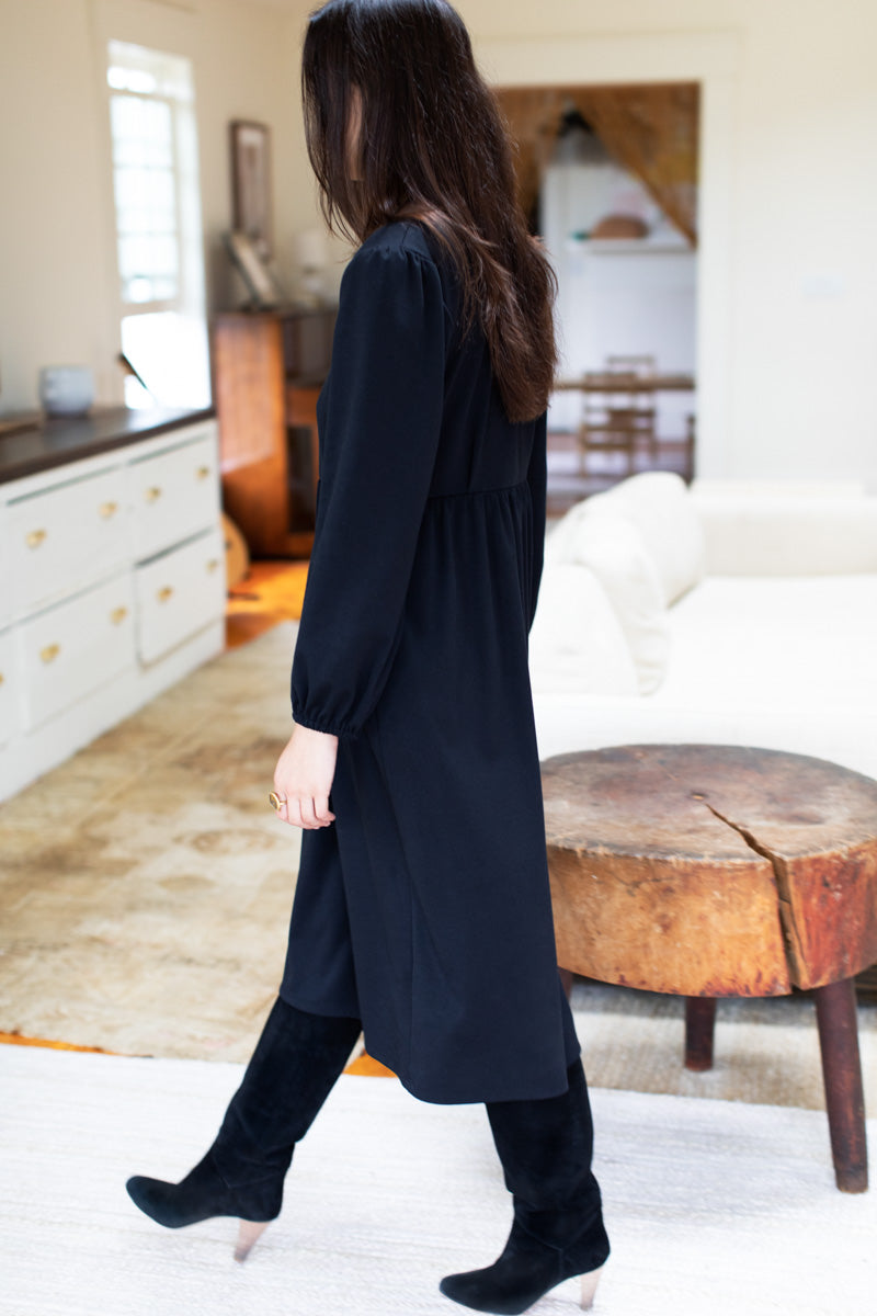 Selby Midi Knit Dress - Black Ponte