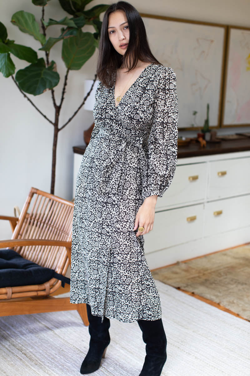 Bishop Sleeve Dress - Little Flowers Organic