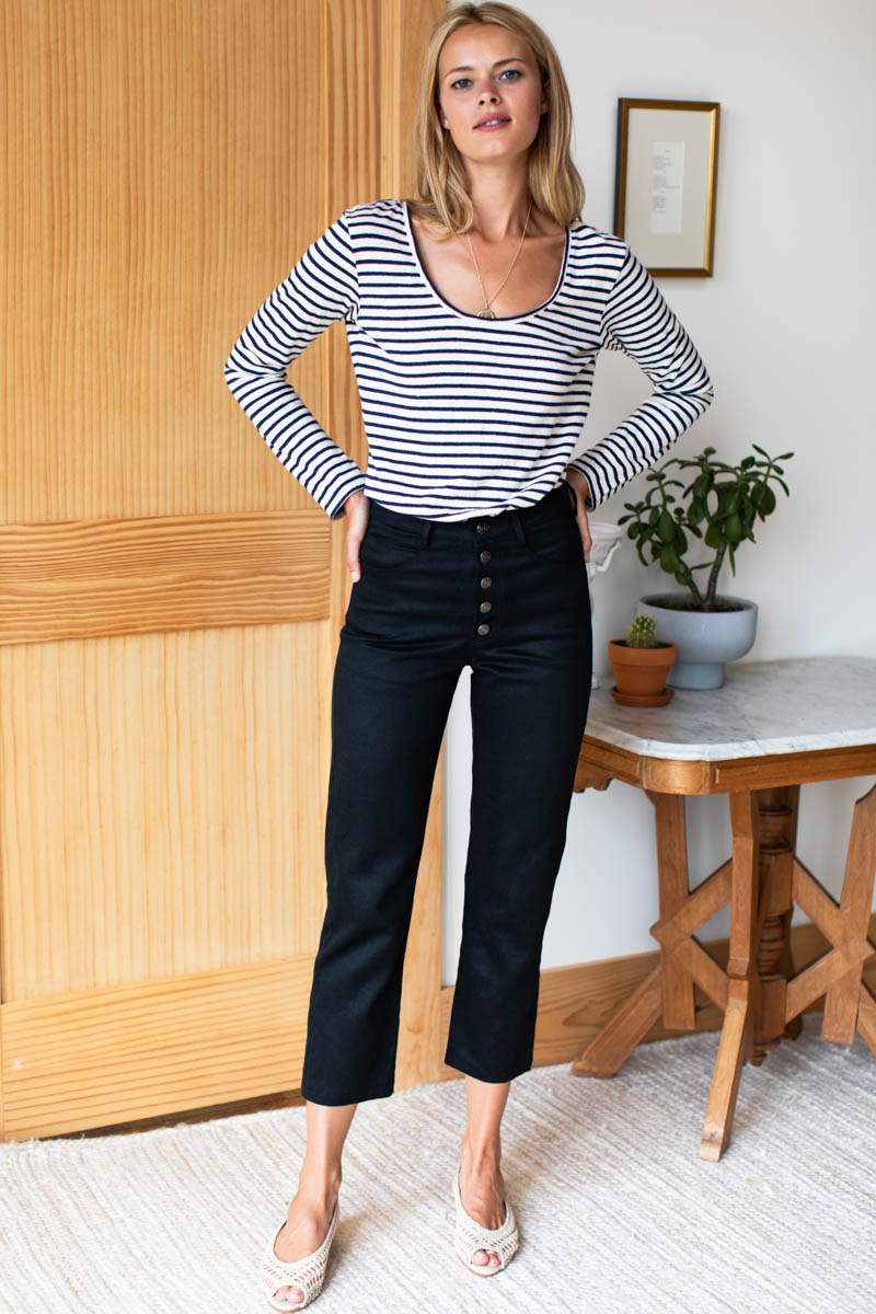 True Vintage Denim Stovepipes - Black Hemp Organic