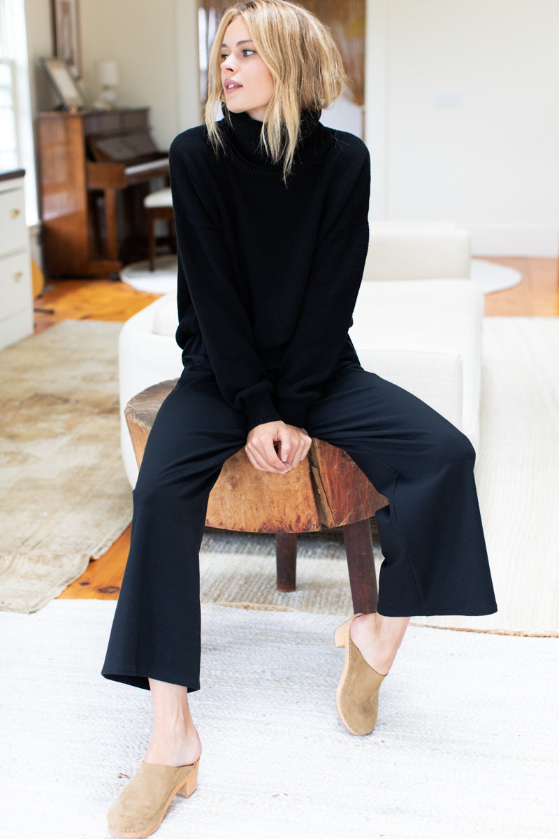 Wide Leg Pant - Black Ponte